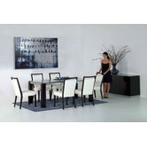 Veronica Dining Table with Crackle Glass