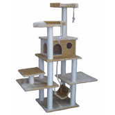72" Faux Fur Cat Tree in Beige