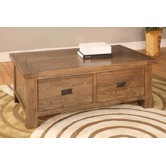 Brooklyn Two Drawer Coffee Table in Rich Patina