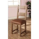 Brooklyn Leather Seat Dining Chair in Rich Patina