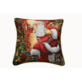 Seasonal Santa Claus Design Cushion Cover