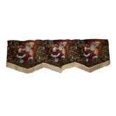 Seasonal Santa Claus Design Window Valance