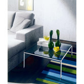 Couchtisch "Diagonal" mit Glasplatte Viereckig