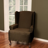 Stretch Twill Wing Chair T-Cushion Slipcover