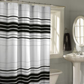 Racer Stripe Fabric Shower Curtain