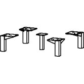 Viiwa China Cabinet Legs (Set of 5) in Chrome