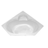 59.75" x 59.75" Whirlpool and Air Massage Corner Bath Tub