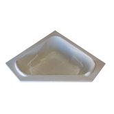 60" x 60" Whirlpool Corner Bath Tub with Raised Headrest