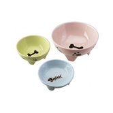 Footed Dog Dish in Green