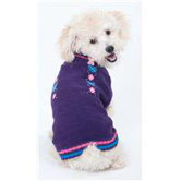 Co-Ed Heart Dog Sweater in Purple
