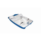 Water Wheeler ASL Five Person Electric Pedal Boat with Adjustable Seats and Canopy in Cream / Blue