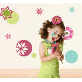 Dots and Daisies Self-Adhesive Wall Stencil Kit