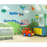 Transportation Fascination Self-Adhesive Wall Stencil Kit
