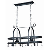 Pot Racks Hanging Kitchen Island Pendant with 2 Light