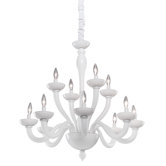 Milk Glass 12 Light Chandelier