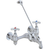Commercial Garage Faucet with Vacuum Breaker Spout and Double Cross Handle
