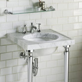 Kathryn 22" Marble Console Table Top with 8" Faucet Drilling