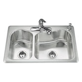 Staccato Double Bowl Self-Rimming Kitchen Sink