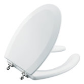 Triko Elongated Molded Toilet Seat with Polished Chrome Hinges