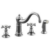 Antique Two Handle Widespread Kitchen Sink Faucet and Six Prong Handles