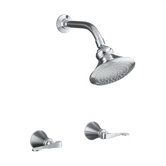 Revival Shower Faucet with Scroll Lever Handles and Standard Showerarm and Flange