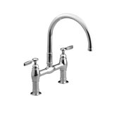 Parq Deck Mount Double Handle Widespread Bridge Faucet