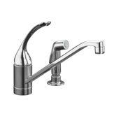 Coralais Single Handle Centerset Kitchen Faucet with Side Spray Less Escutcheon