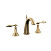 Finial Widespread Bathroom Faucet with Double Lever Handles
