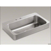 Verity Top-Mount Apron-Front Single-Bowl Countertop Kitchen Sink with 2 Faucet Holes On Left