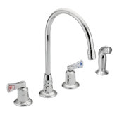M-Dura Double Handle Widespread Kitchen Faucet with Spray