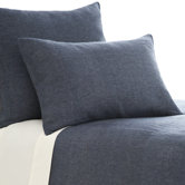 Chambray Linen Duvet Cover and Shams in Ink