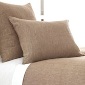 Chambray Linen Duvet Cover and Shams in Sable