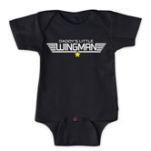 Daddys Little Wingman Black Bodysuit
