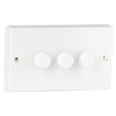 Three Gang Two Way Push Dimmer in White