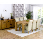 Madrid Chunky Solid Oak Dining Table with Roma Chairs