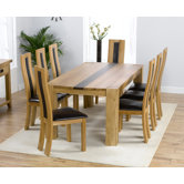 Barista Dining Solid Oak Table with 8  Havana Chairs