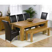 Barcelona Solid Oak Dining Table with Barcelona Chairs and Barcelona Bench