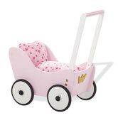 Puppenwagen h&ouml;henverstellbar "Prinzessin Lea" in Rosa / Wei&szlig; lackiert