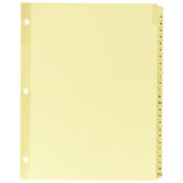 Plastic Tab Index, 3HP, A-Z, 11"x8-1/2", 25/ST, Buff