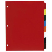 Non-Insertable Poly Indexes, 3-HP, 8-Tab, 11"x8-1/2", Multicolor