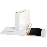 Locking D-Ring View Binder, 4 "Capacity,11"x8-1/2", White/Black
