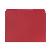 File Folders, 1/3 AST Tab Cut, Letter-Size, 100/BX, Red