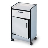Drawer and Cabinet Mobile Cart, 1Drwr/1Door, 18-1/2"x18-1/2"x30", Folkstone Gray