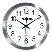 Round Profile Radio-controlled Wall Clock, Silver