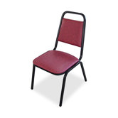 Upholstered Stacking Chairs 4-Pack, Black