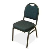 Round-Back Upholstered Stack Chair, 4-Pack