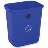 28-1/2qt Recycle Wastebasket, Blue/white