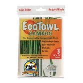 EcoTow Bamboo, 14"x10", 3 per Pack, White/Brown/Green