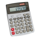 Compucessory 12-Dgt Dual Power Desktop Calculator, Light gray