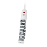180 Degree 8-Outlet Surge Protector, White